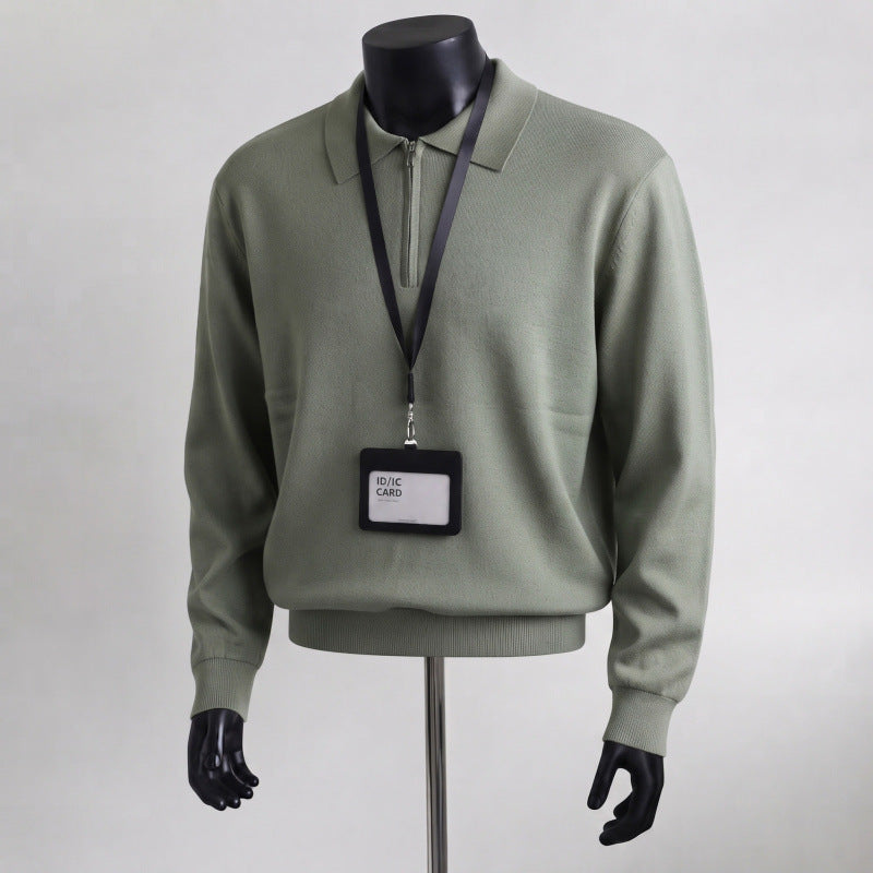 Herren Hochwertiger Strickpullover mit Reißverschluss Drune