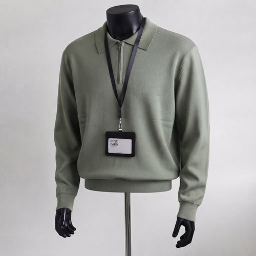 Herren Hochwertiger Strickpullover mit Reißverschluss Drune