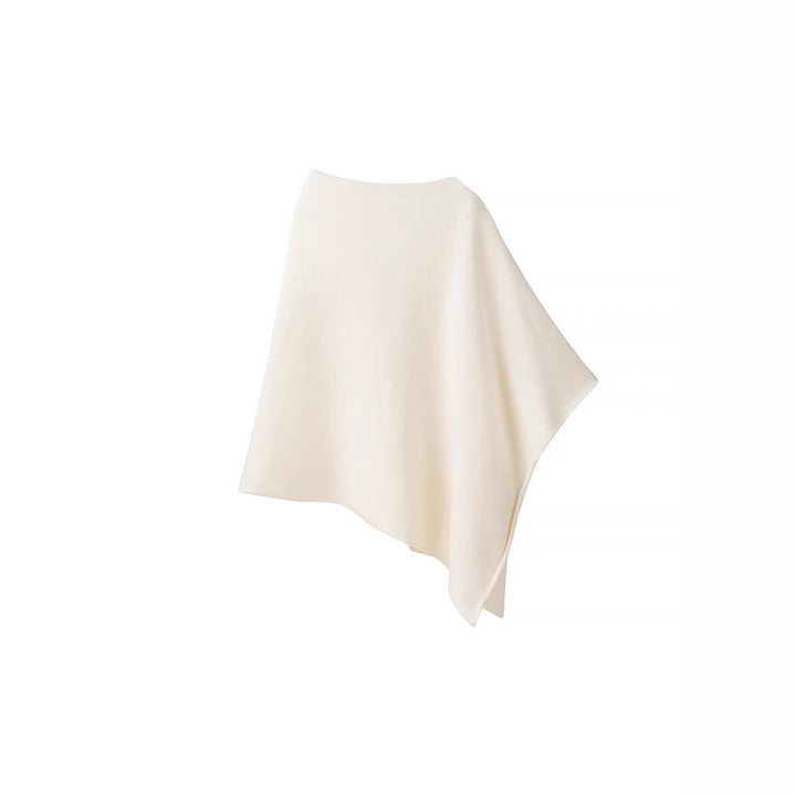 Damen Feiner Strickponcho mit asymmetrischem Saum und U‑Boot‑Ausschnitt Drune