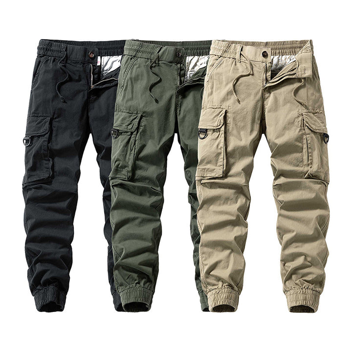 Herren Cargo-Jogginghose im Utility-Stil mit Elastikbund, Kordelzug und Multifachtaschen Drune