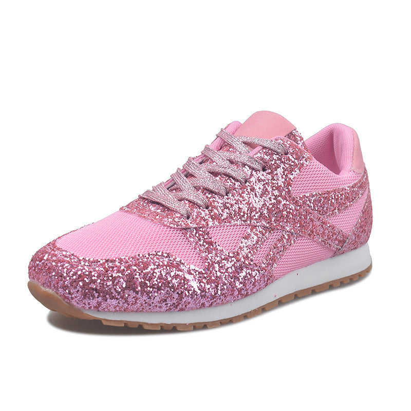 Damen Glitzer-Sneaker mit atmungsaktivem Mesh und profilierter Gummisohle Drune