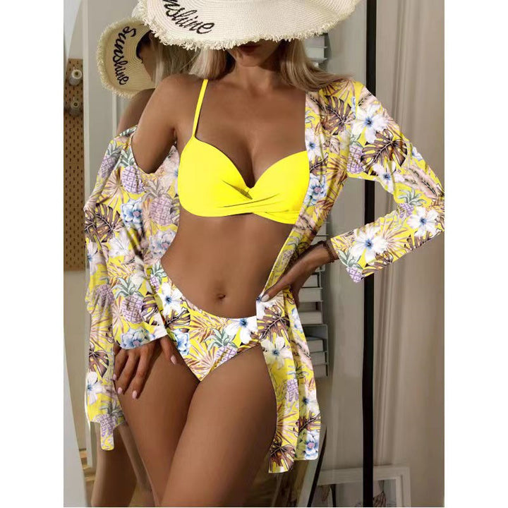 Damen Bikini-Set mit floralen Mustern und elegantem Cover-Up Drune