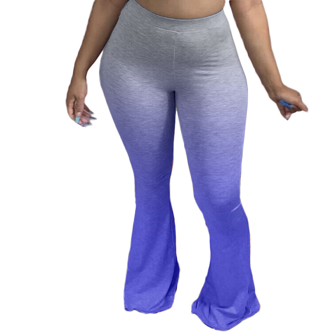 Damen Sportliche Flared Leggings mit Farbverlauf Drune