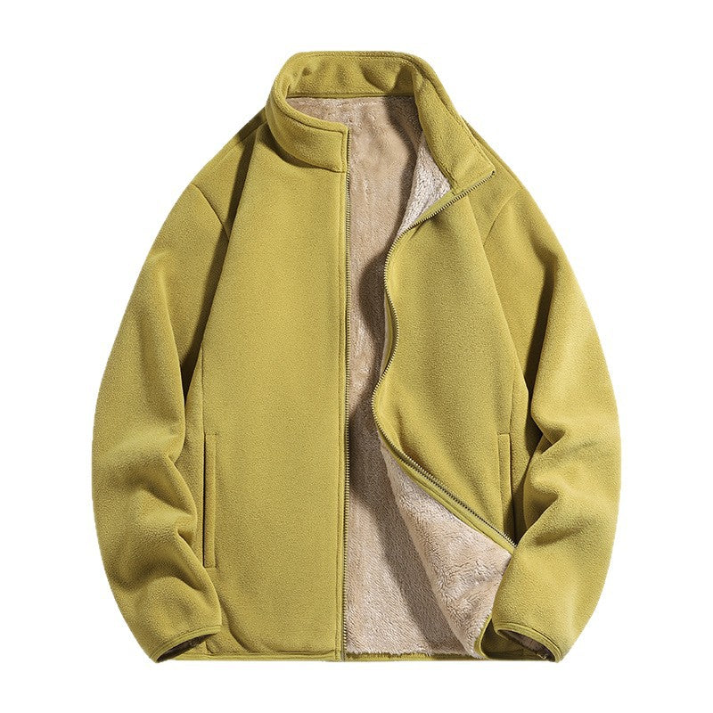Herren Thermo-Fleecejacke mit weichem Sherpa-Innenfutter und Stehkragen Drune