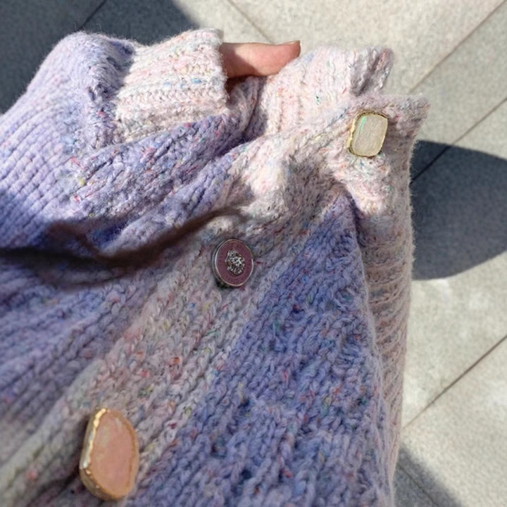 Damen Kuschelige Strickjacke mit Knopfdetails Drune