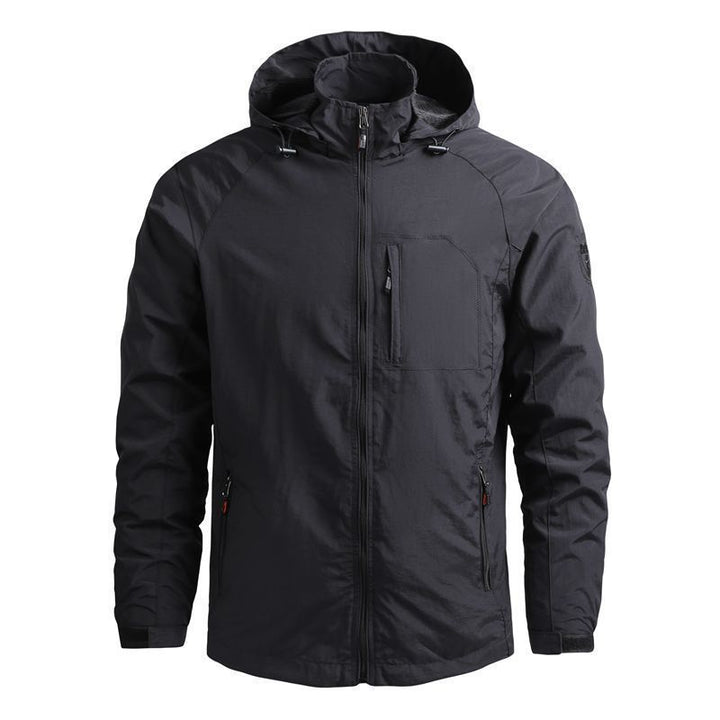 Herren nan leichte wasserabweisende Softshelljacke mit Kapuze und Brusttasche Drune
