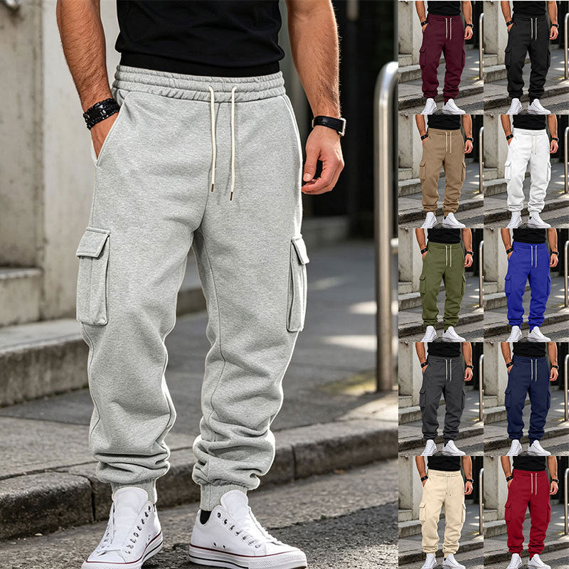 Herren Cargo-Jogginghose aus Baumwollfleece mit elastischem Bund und Beinbündchen Drune