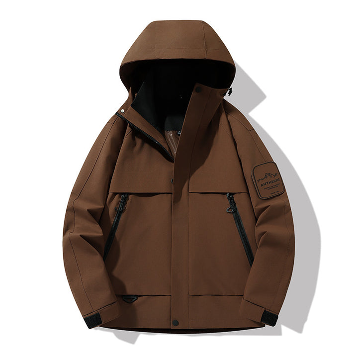 Herren multifunktionale Wasserfeste Softshell-Regenjacke mit abnehmbarer Fleece-Innenjacke Drune