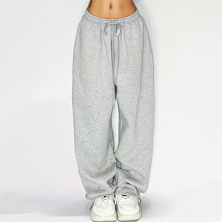 Damen Bequeme Freizeithose mit elastischem Taillenzug und weitem Bein Drune
