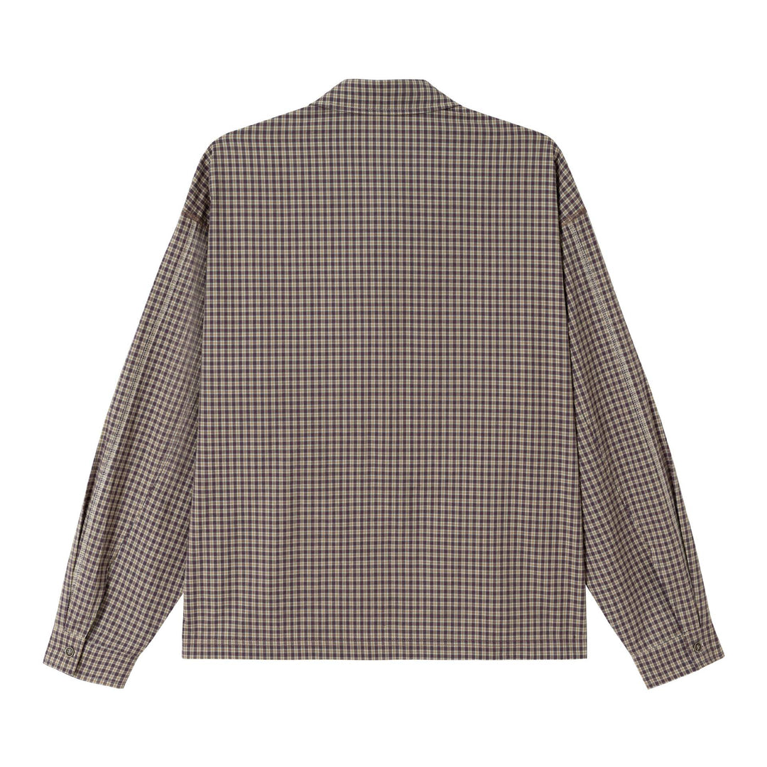 Herren Longsleeve-Polohemd mit Karoärmeln und Kontrastpanel Drune