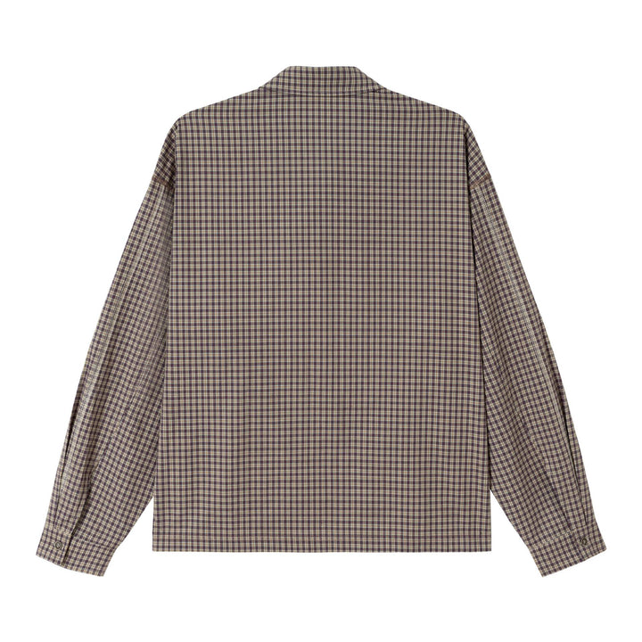 Herren Longsleeve-Polohemd mit Karoärmeln und Kontrastpanel Drune