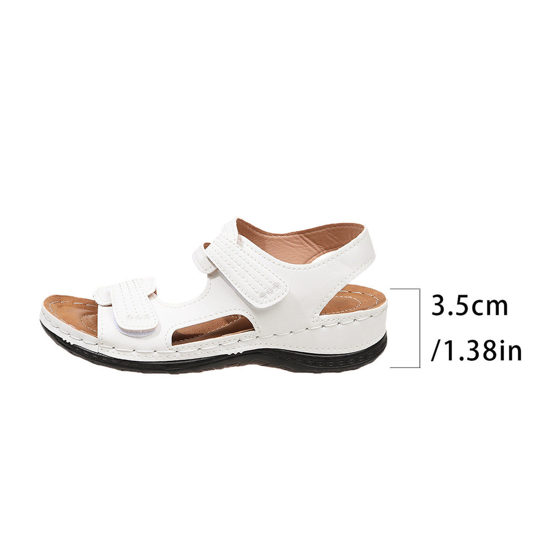 Damen bequeme Sandalen mit verstellbaren Klettverschlüssen und komfortablem Fußbett Drune