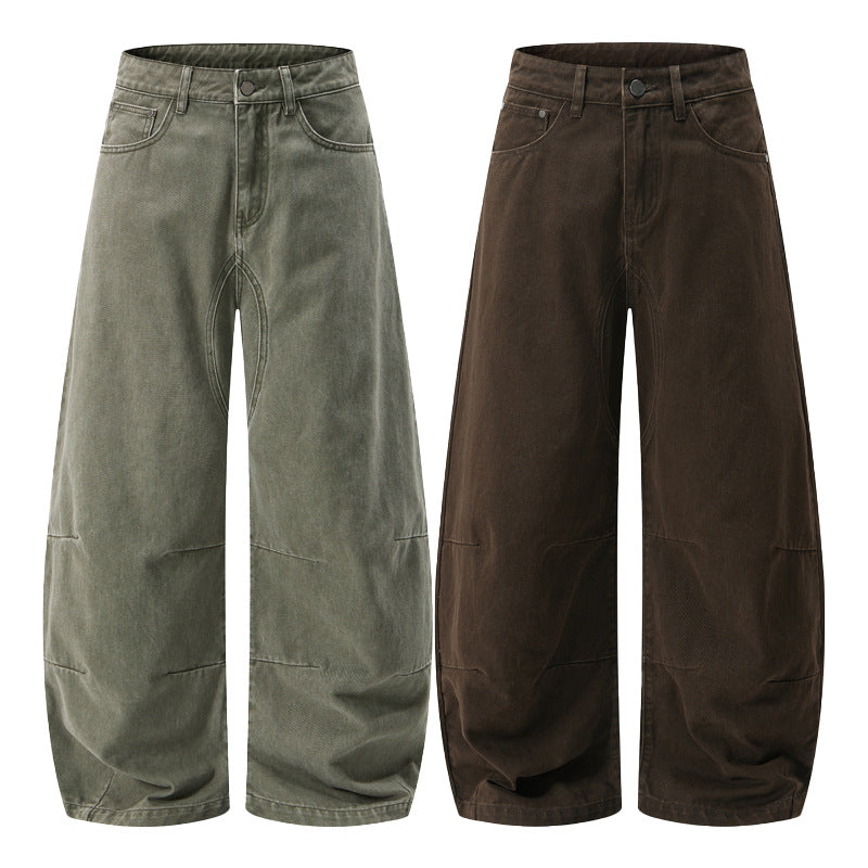 Herren Ultraweite Baggy-Hose mit markanter Schrittpasse und verstärkten Kniepanelen Drune