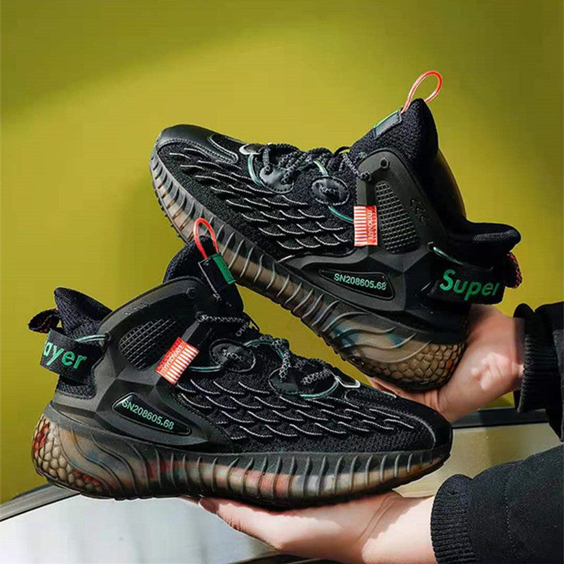 Unisex nan hoher Strick-Sneaker mit transluzenter Dämpfungssohle und TPU-Fersenstabilisator Drune