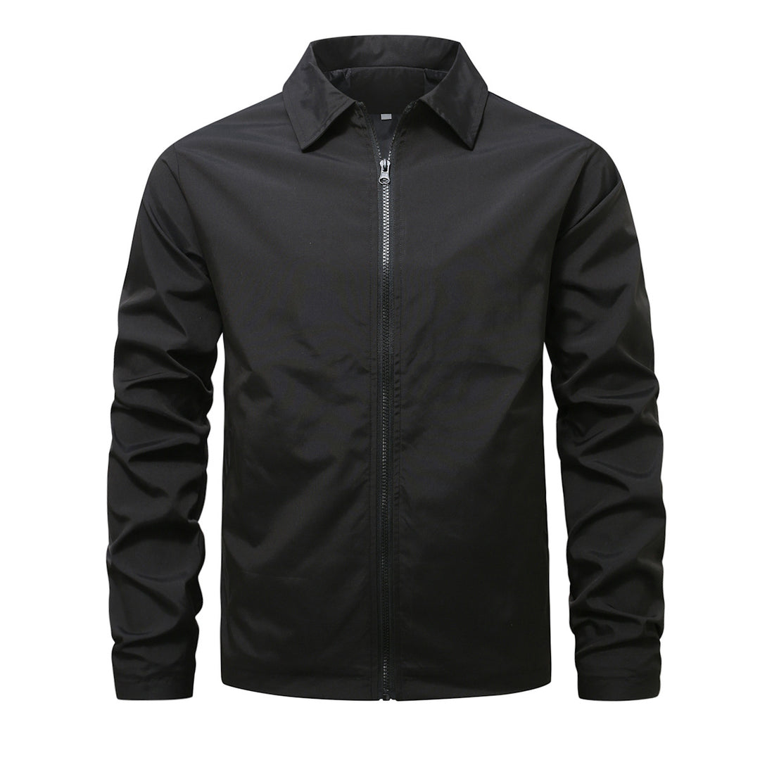 Herren nan leichte Reißverschluss-Jacke mit Hemdkragen windabweisender Funktionsstoff Drune