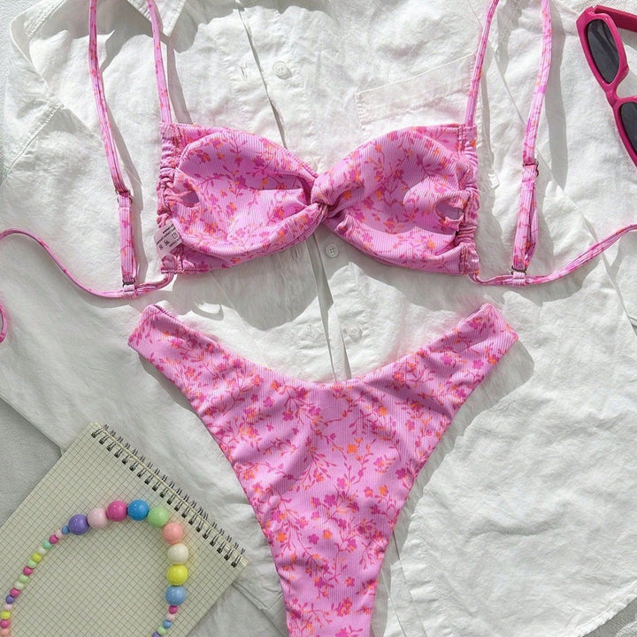Damen Bügel-Bikini mit blühendem Design Drune
