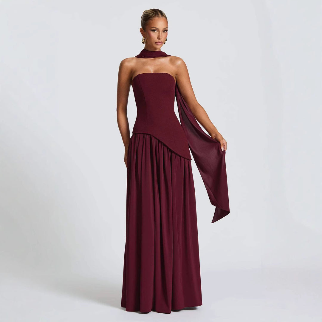 Damen Abendkleid mit asymmetrischem Schnitt Drune