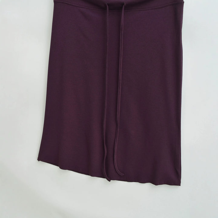 Damen Jersey-Midirock mit hohem Bund, Tunnelzug und A-Linien-Schnitt Drune