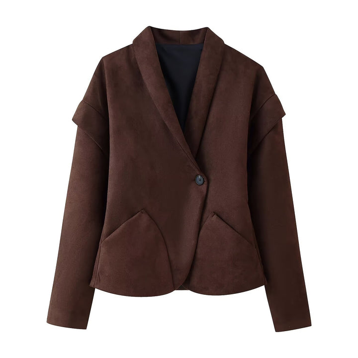 Damen elegante Blazerjacke mit praktischen Taschen und modernem Schnitt Drune