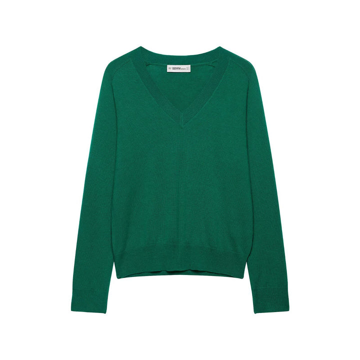 Damen Leichter V‑Ausschnitt Feinstrickpullover mit geripptem Saum Drune