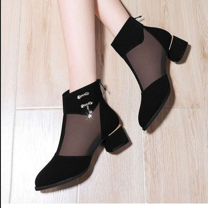 Damen Elegante Stiefeletten mit Mesh-Einsätzen Drune