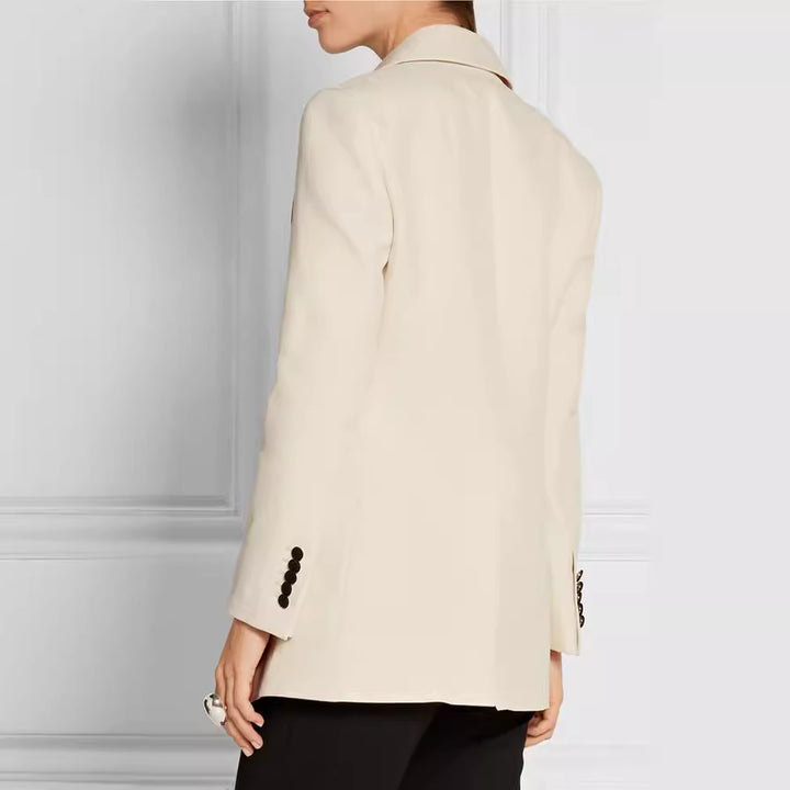 Damen Smokingsakko im Tailoring mit spitzem Schalkragen und kontrastiertem Reversbesatz Drune