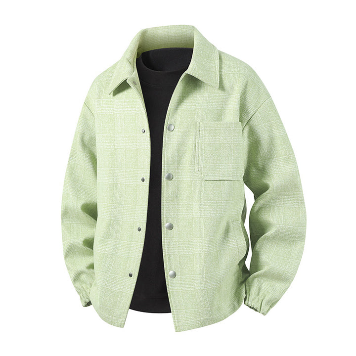 Herren Stylische Utility-Jacke mit Karomuster Drune