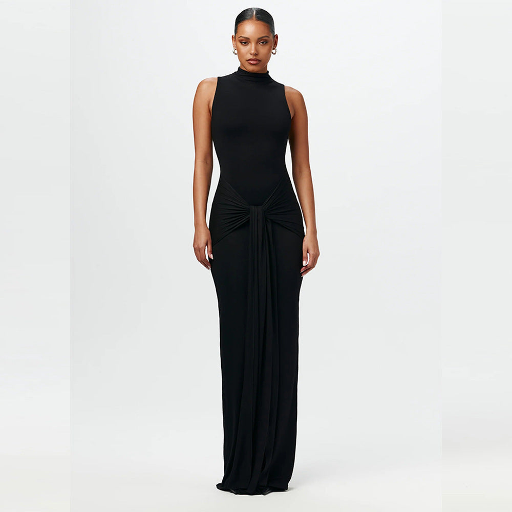 Damen Elegantes Maxikleid mit raffiniertem Knotendesign Drune