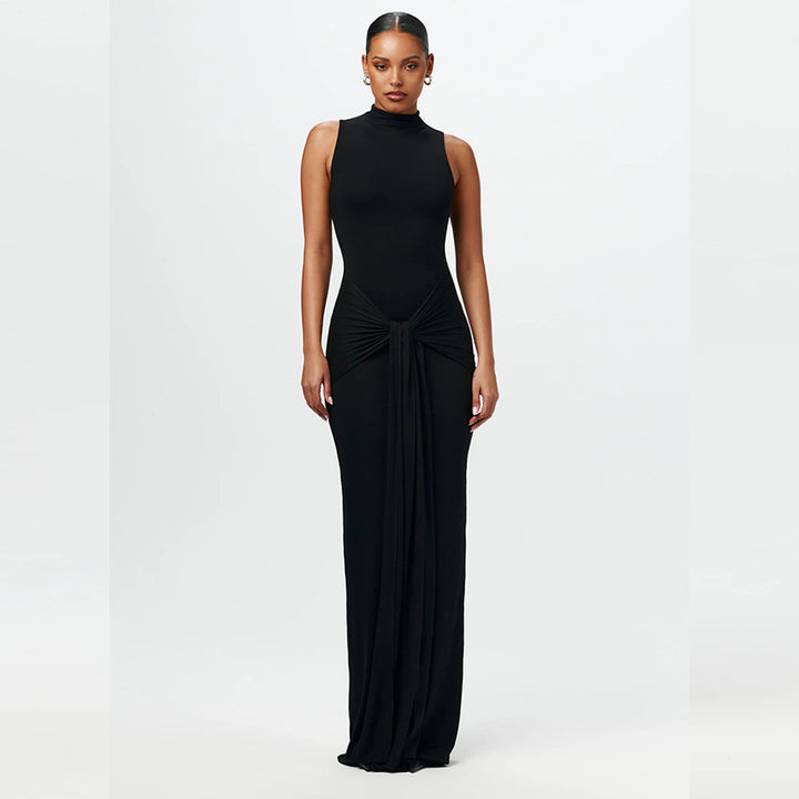 Damen Elegantes Maxikleid mit raffiniertem Knotendesign Drune