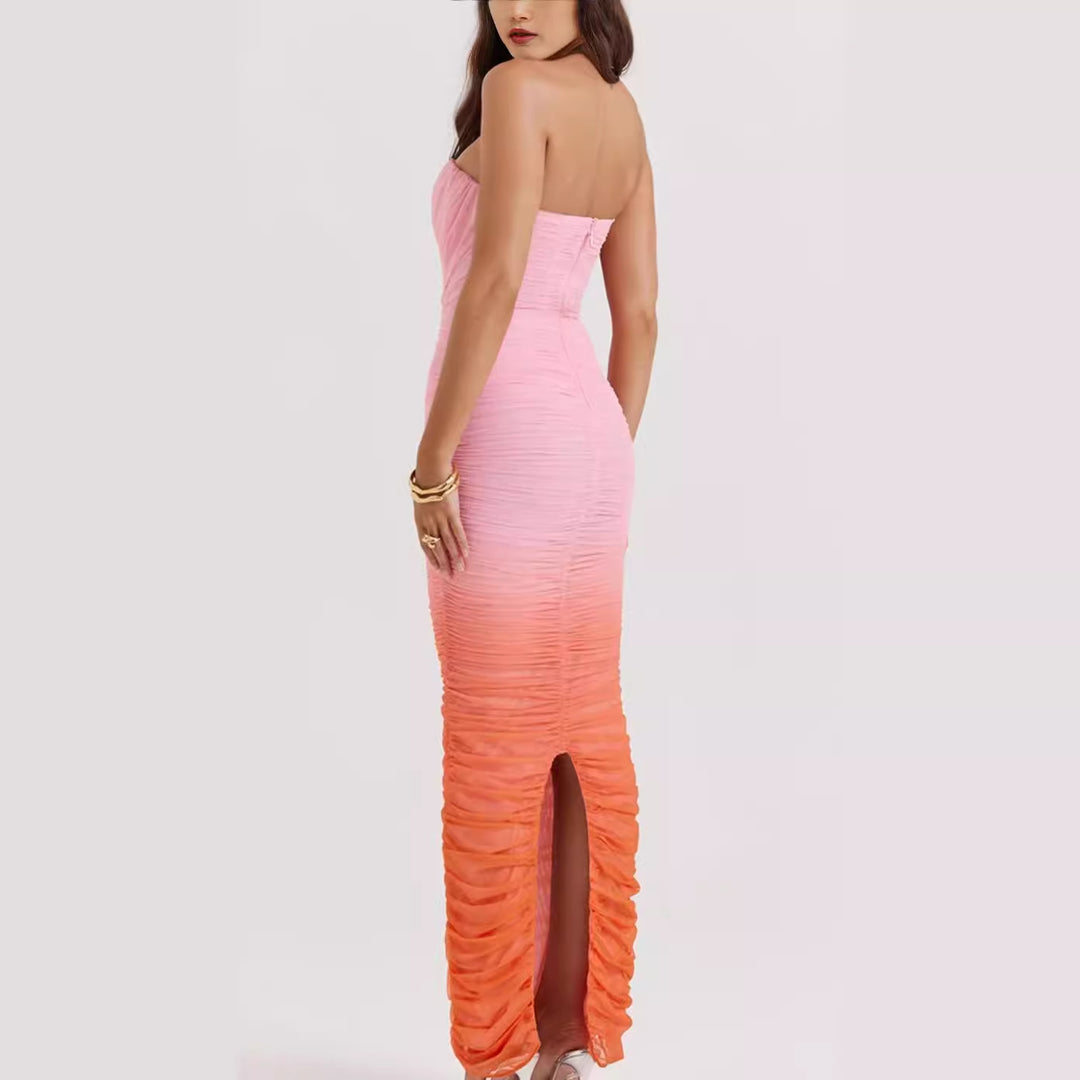 Damen Cocktailkleid mit Rüschendetails und figurbetontem Schnitt Drune