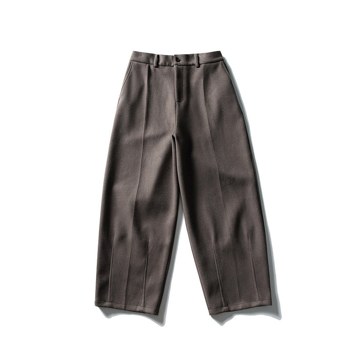 Damen Weite Cropped-Hose mit Bügelfalte und hoher Taille Drune