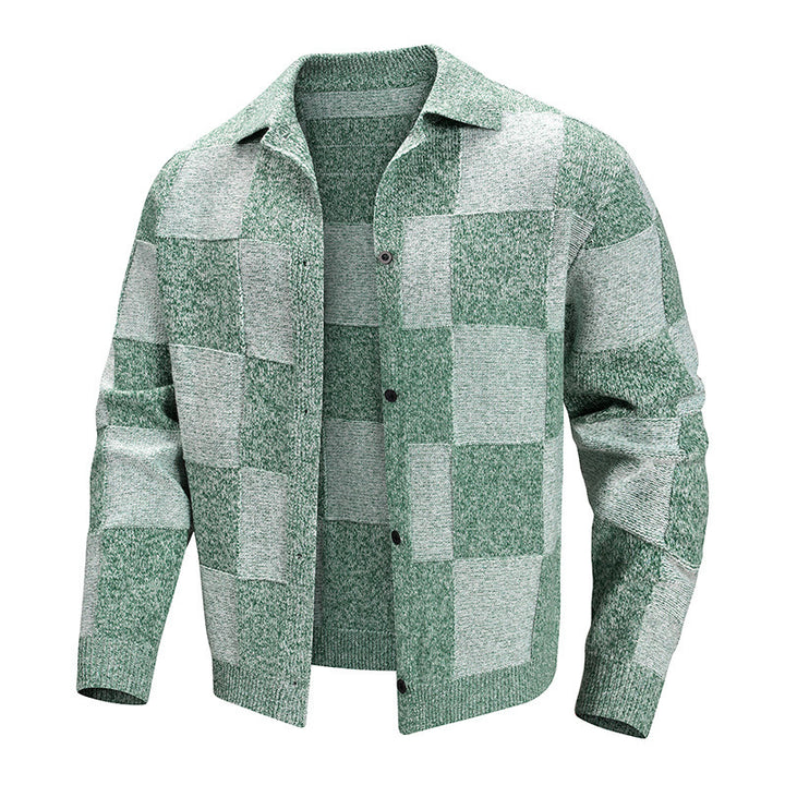 Damen Modische Karierte Strickjacke Drune
