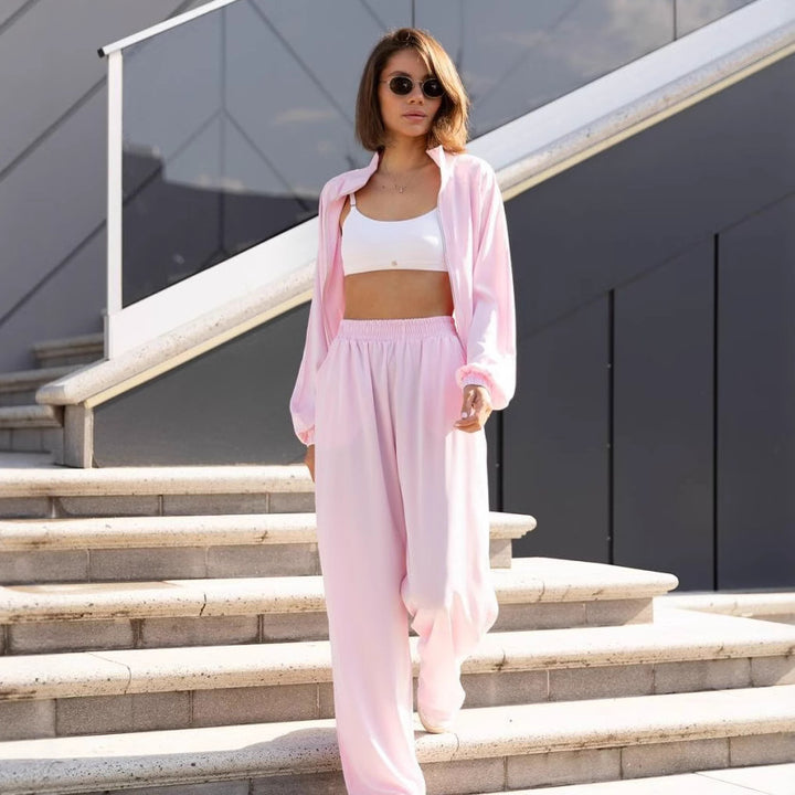 Damen modisches entspannendes Lounge-Set mit weitem Oberteil und bequemen Hosen Drune