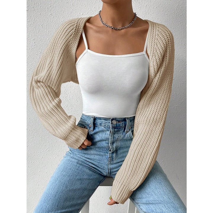 Damen Strickjacke mit strukturierter Textur und weiten Ärmeln Drune