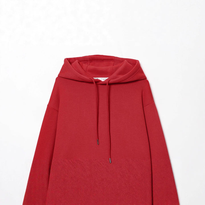 Damen Oversize Kapuzenpullover aus schwerer Baumwollmischung mit Kängurutasche und Tunnelzug Drune