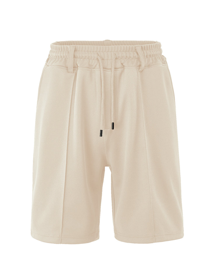 Herren nan technische Netzstruktur-Shorts mit Bügelfalte, Gürtelschlaufen und elastischem Kordelbund Drune