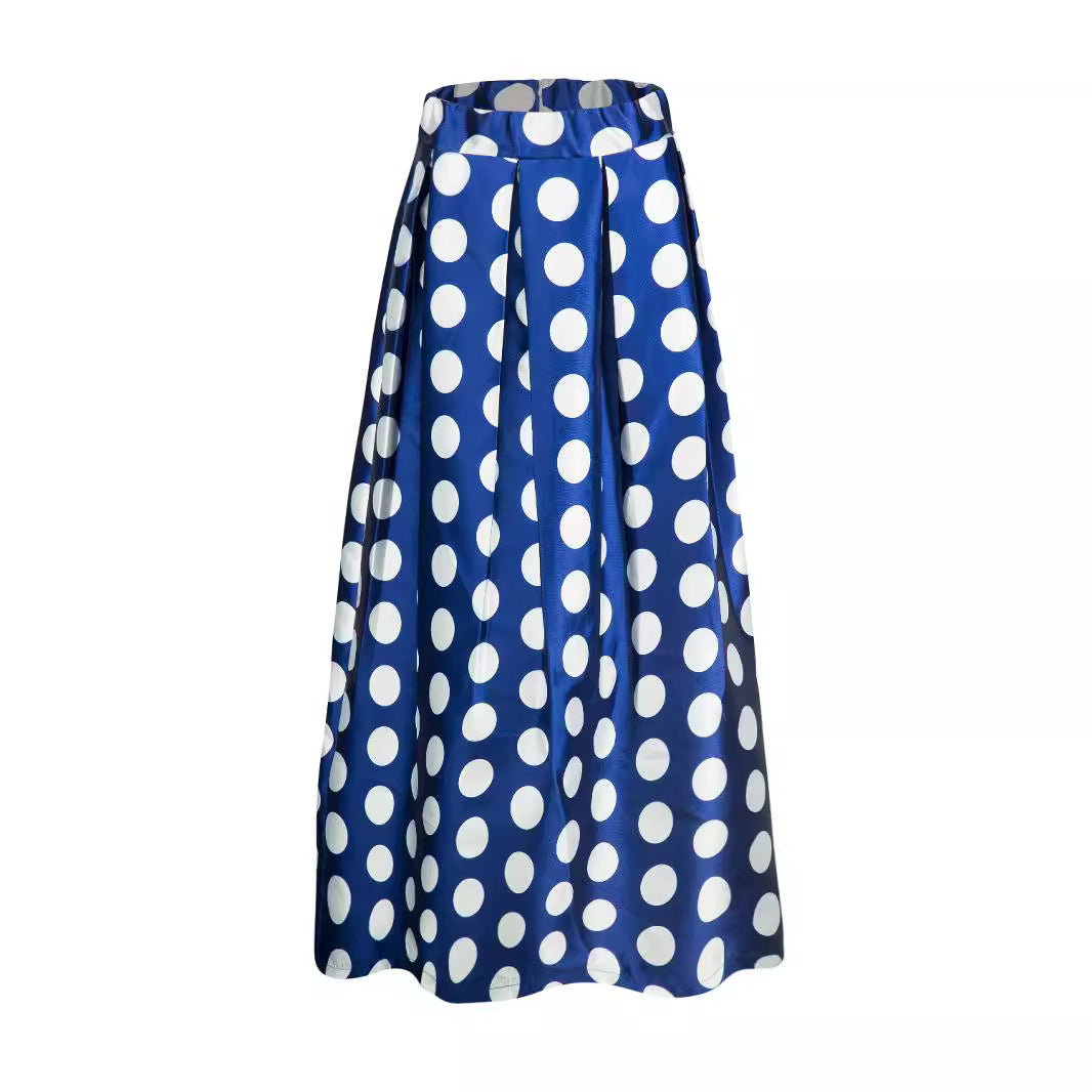 Damen Tellerrock mit großflächigem Polka-Dot-Muster Drune