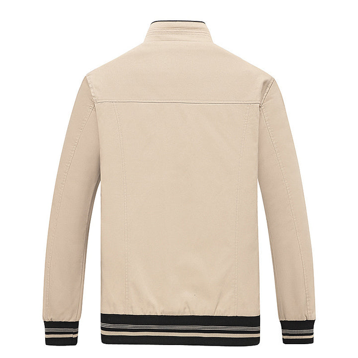 Herren Leichter Stehkragen-Blouson mit gestreiften Rippbündchen und Camouflage-Innenfutter Drune