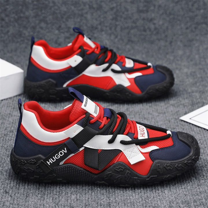 Herren Multimaterial-Trekkingsneaker mit verstärkter Zehenkappe, gepolsterter Fersenstütze und griffiger Offroad-Sohle Drune