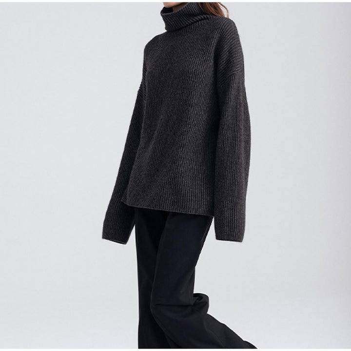 Damen Großer Rollkragen-Strickpullover aus hochqualitativem Material Drune
