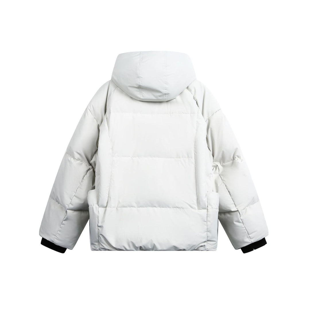 Damen weit geschnittener Steppparka mit hohem Kragen, Kapuze und Cargo-Taschen Drune