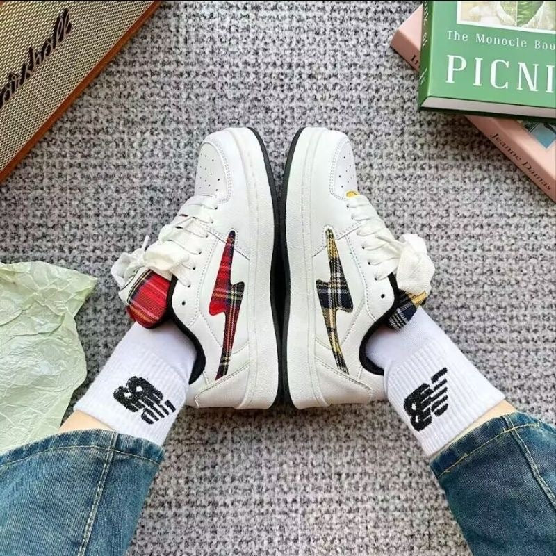 Damen Modische Sneakers mit kariertem Design und komfortabler Dämpfung Drune