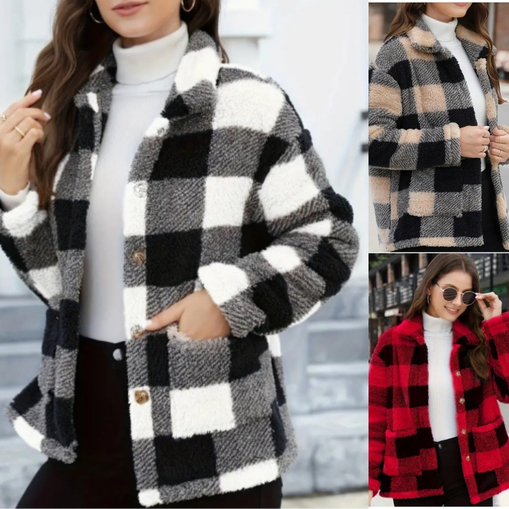 Damen Fleecejacke im Karomuster Drune