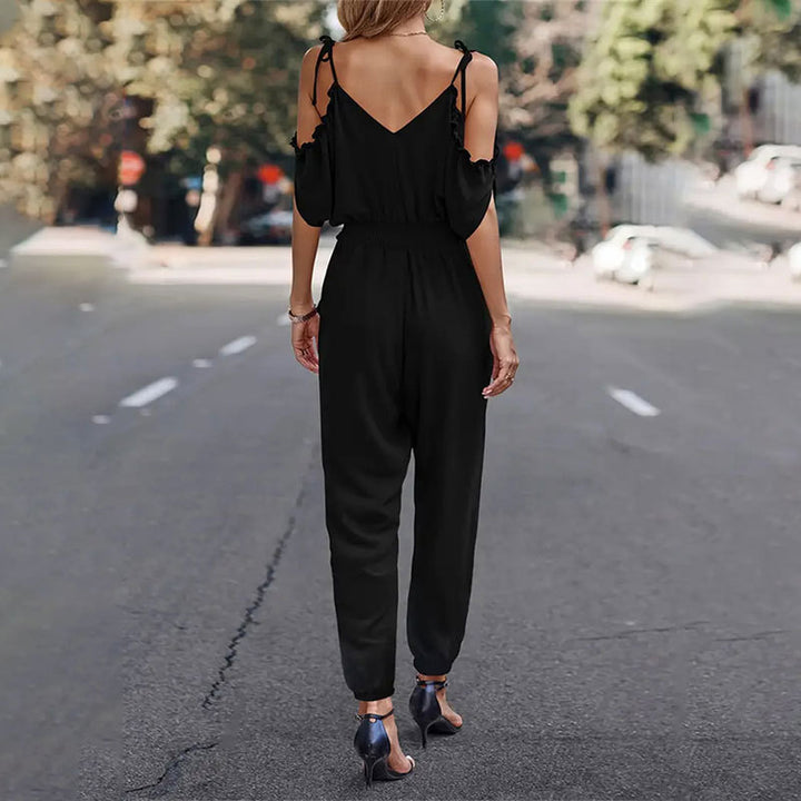 Damen Eleganter Overall mit rüschendetails und praktischem Gummizug Drune