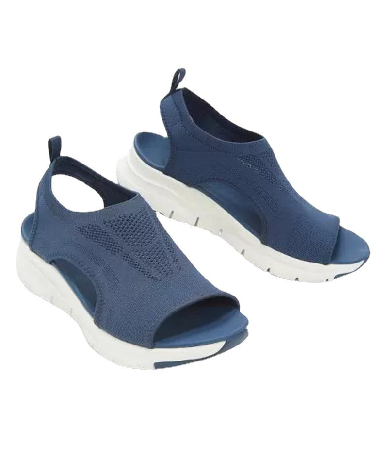 Damen Komfortable Sandaletten mit atmungsaktiver Strickoberfläche und ergonomischem Fußbett Drune