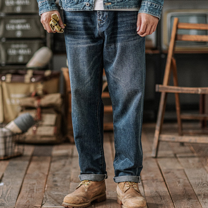 Herren Bequeme Indigo Denim Jeans Drune