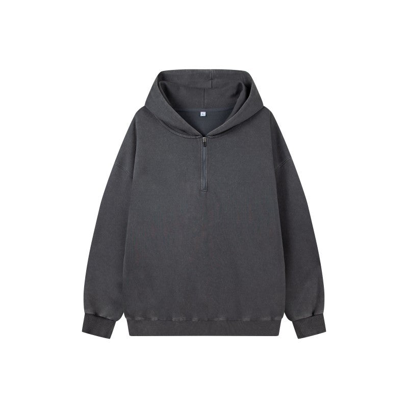 Damen Stilvolle Kapuzenpullover mit halbem Reißverschluss Drune