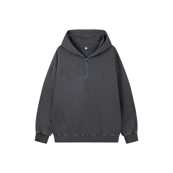 Damen Stilvolle Kapuzenpullover mit halbem Reißverschluss Drune