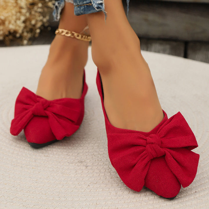 Damen Ballerinas mit eleganter Schleifenapplikation und spitzem Zehenbereich Drune