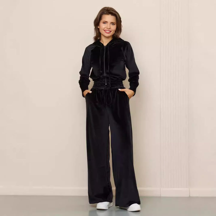 Damen Sportliches Fleece-Lounge-Set Drune